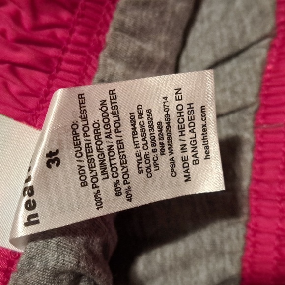 Healthtex boys size 3T elastic waisted, red lined wind pants Euc - Picture 3 of 5